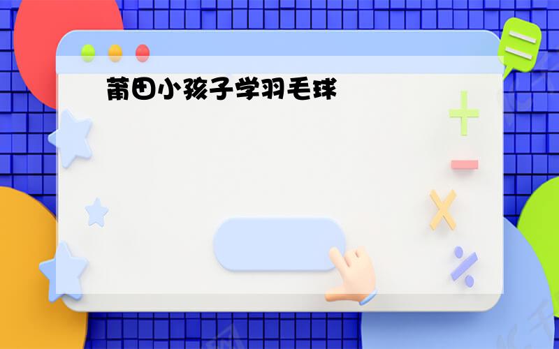 莆田小孩子学羽毛球