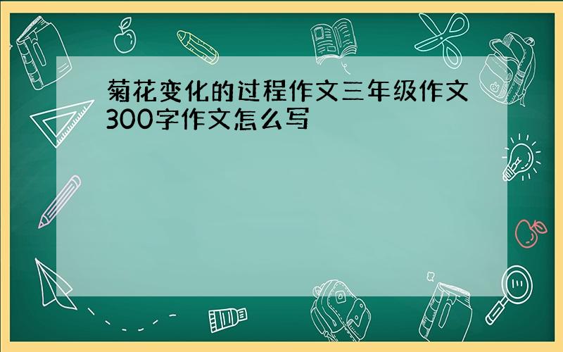 菊花变化的过程作文三年级作文300字作文怎么写