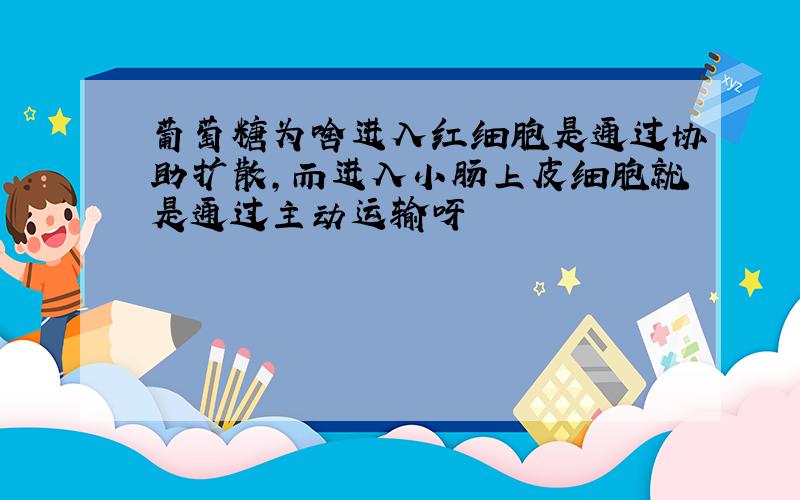 葡萄糖为啥进入红细胞是通过协助扩散,而进入小肠上皮细胞就是通过主动运输呀