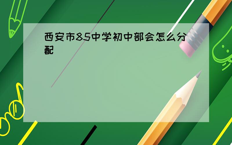 西安市85中学初中部会怎么分配