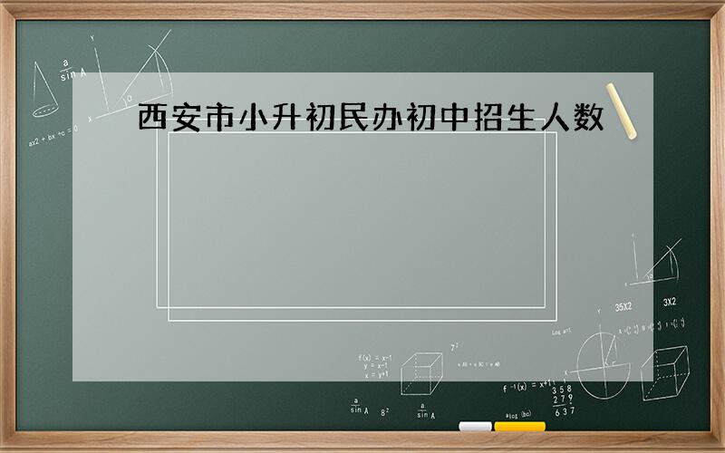 西安市小升初民办初中招生人数