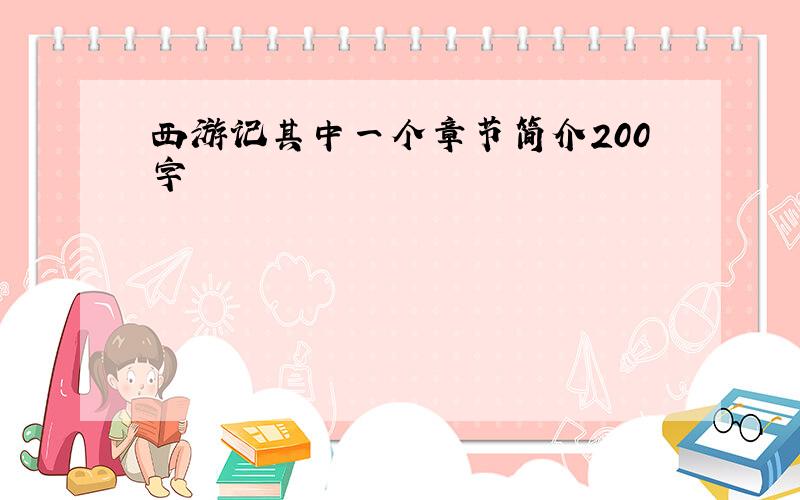 西游记其中一个章节简介200字