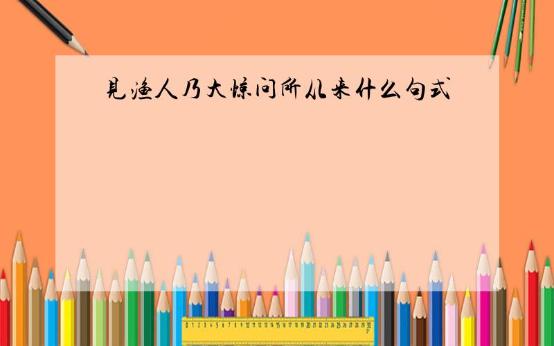 见渔人乃大惊问所从来什么句式