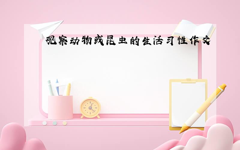 观察动物或昆虫的生活习性作文