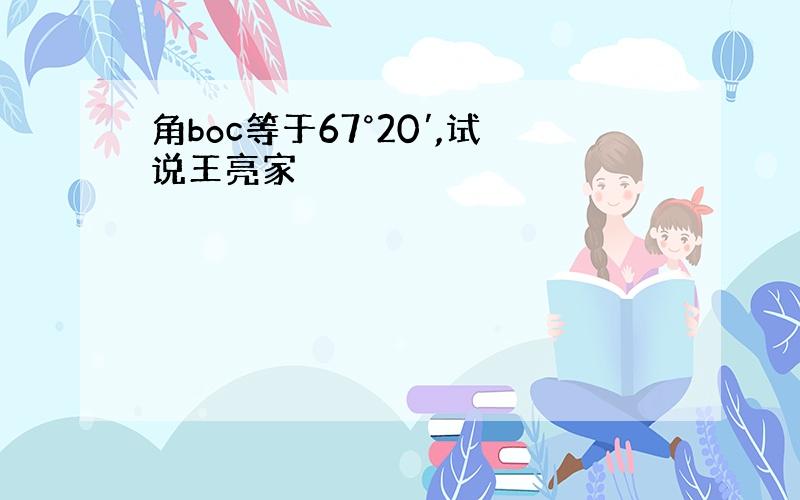 角boc等于67°20′,试说王亮家