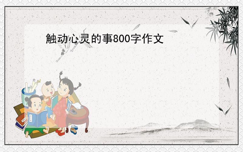 触动心灵的事800字作文