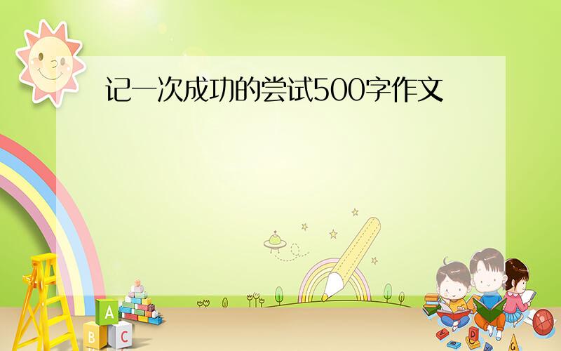 记一次成功的尝试500字作文