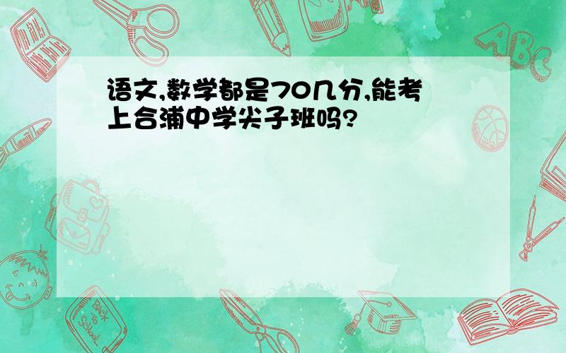 语文,数学都是70几分,能考上合浦中学尖子班吗?