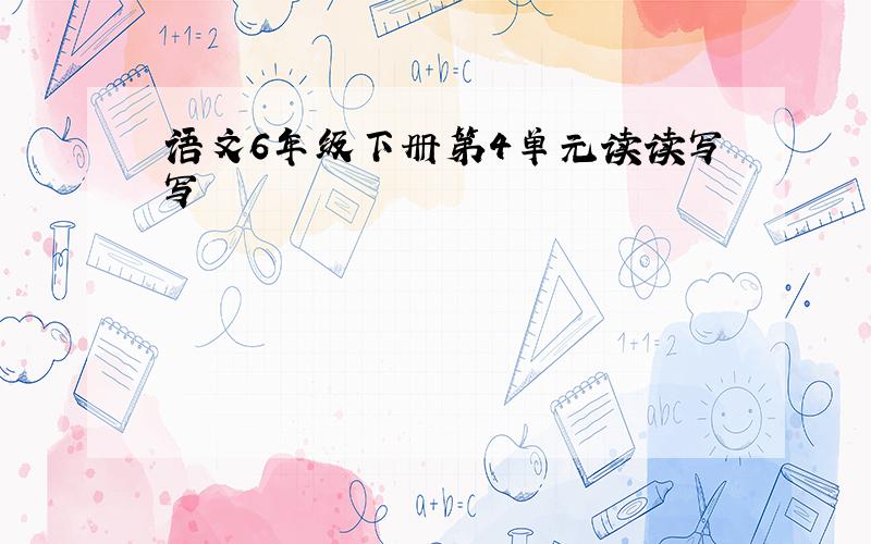 语文6年级下册第4单元读读写写