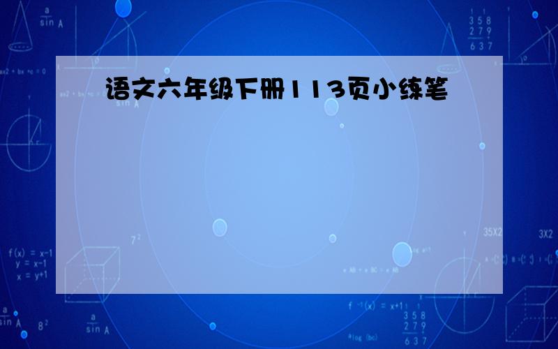 语文六年级下册113页小练笔