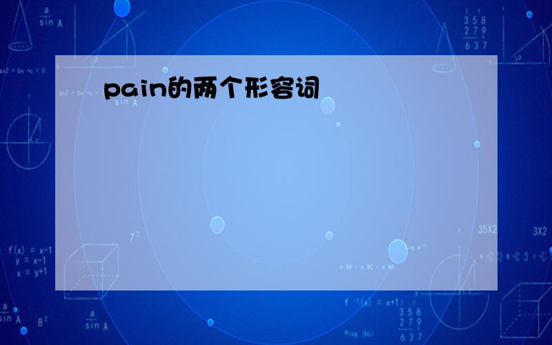 pain的两个形容词