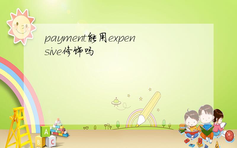 payment能用expensive修饰吗