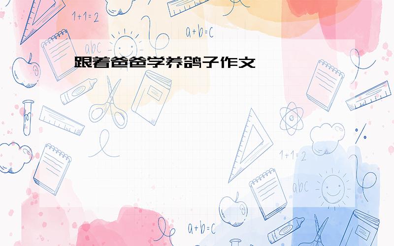 跟着爸爸学养鸽子作文