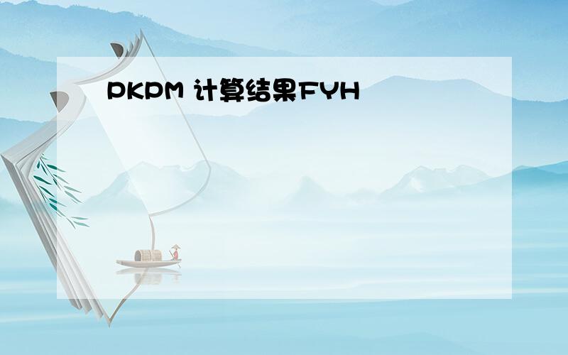 PKPM 计算结果FYH