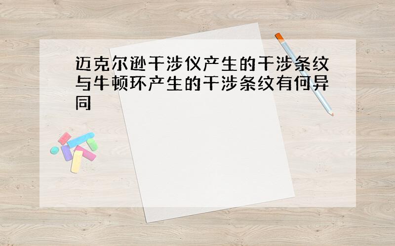 迈克尔逊干涉仪产生的干涉条纹与牛顿环产生的干涉条纹有何异同