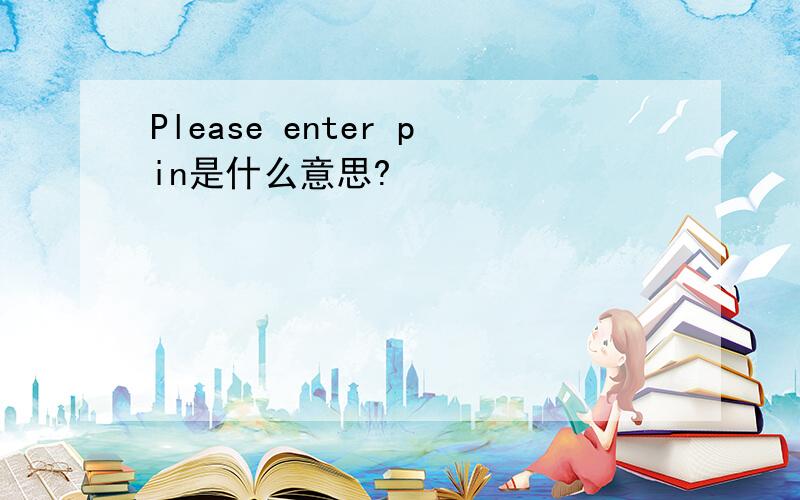 Please enter pin是什么意思?