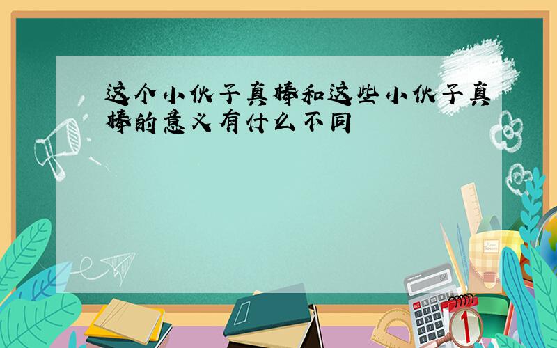 这个小伙子真棒和这些小伙子真棒的意义有什么不同