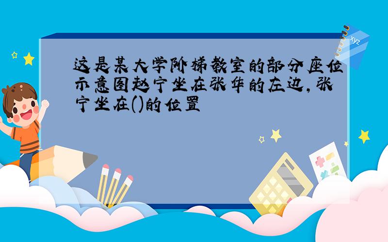 这是某大学阶梯教室的部分座位示意图赵宁坐在张华的左边,张宁坐在()的位置