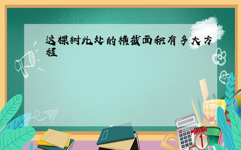 这棵树此处的横截面积有多大方程