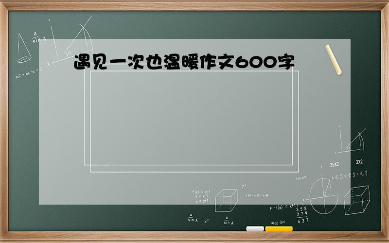 遇见一次也温暖作文600字