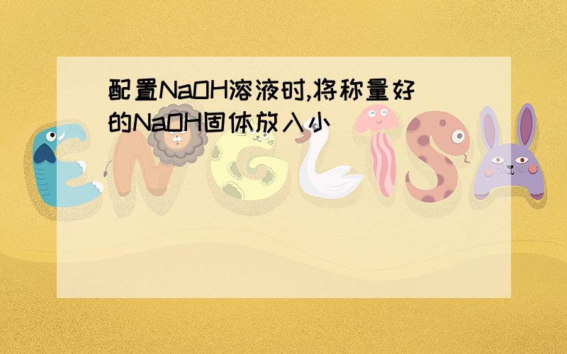 配置NaOH溶液时,将称量好的NaOH固体放入小