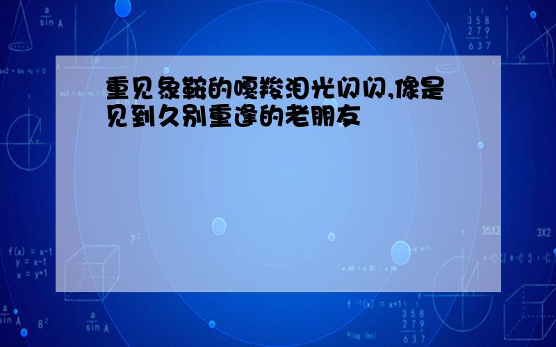 重见象鞍的嘎羧泪光闪闪,像是见到久别重逢的老朋友