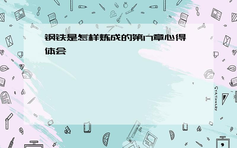 钢铁是怎样炼成的第17章心得体会