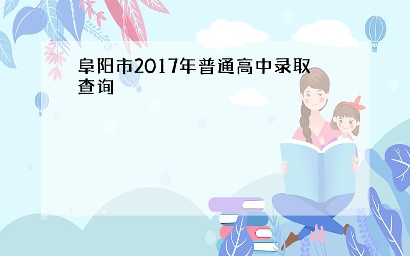 阜阳市2017年普通高中录取查询