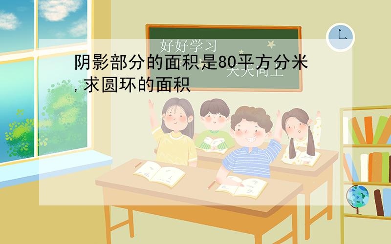 阴影部分的面积是80平方分米,求圆环的面积