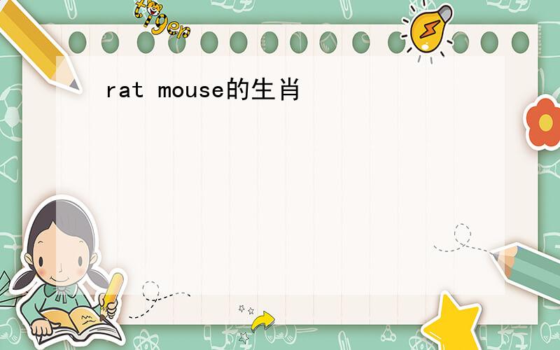 rat mouse的生肖