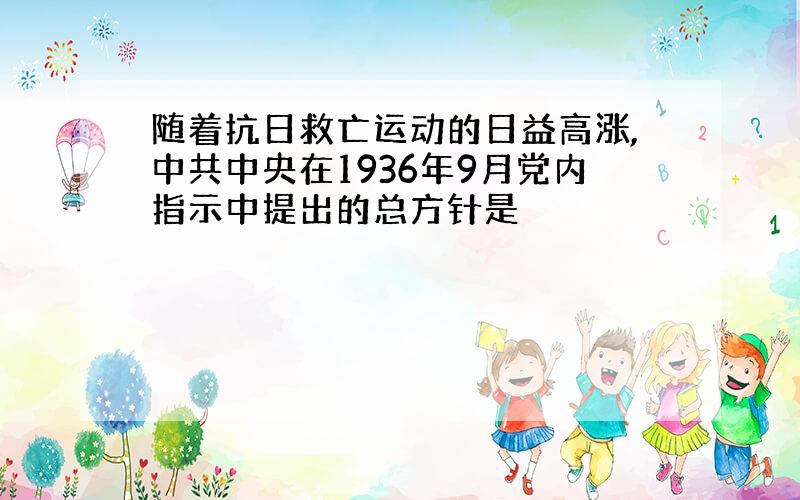 随着抗日救亡运动的日益高涨,中共中央在1936年9月党内指示中提出的总方针是