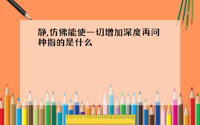 静,仿佛能使一切增加深度再问种指的是什么