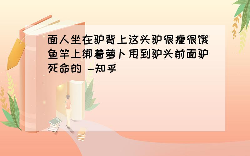 面人坐在驴背上这头驴很瘦很饿鱼竿上绑着萝卜甩到驴头前面驴死命的 -知乎