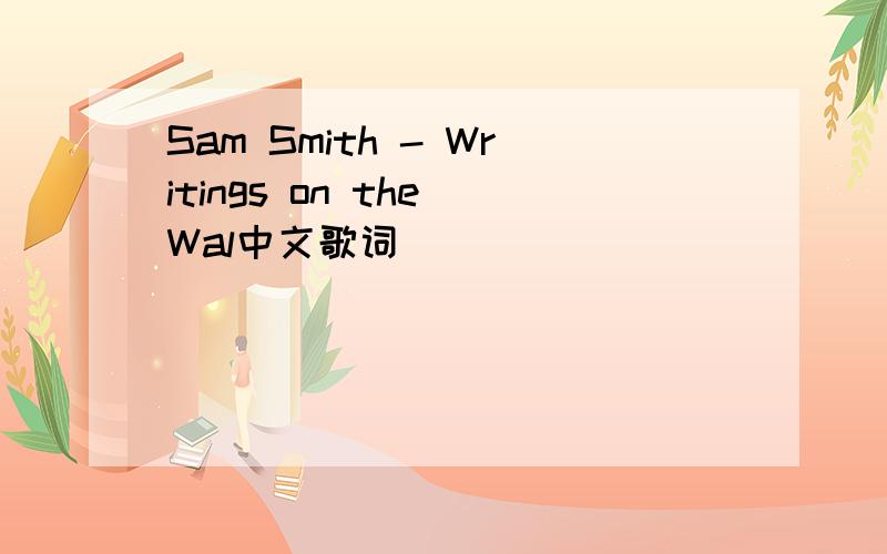 Sam Smith - Writings on the Wal中文歌词