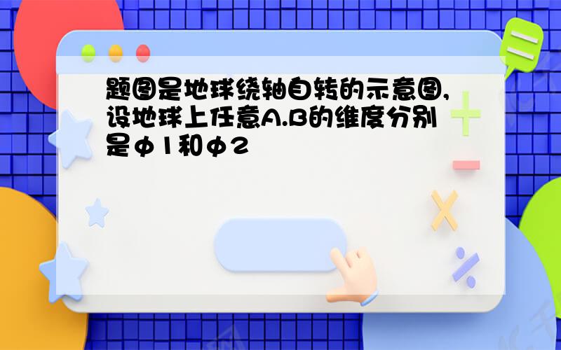 题图是地球绕轴自转的示意图,设地球上任意A.B的维度分别是φ1和φ2