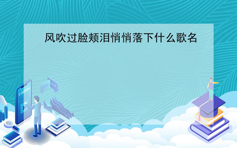 风吹过脸颊泪悄悄落下什么歌名