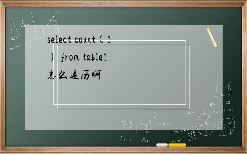 select count(1) from table1 怎么遍历啊