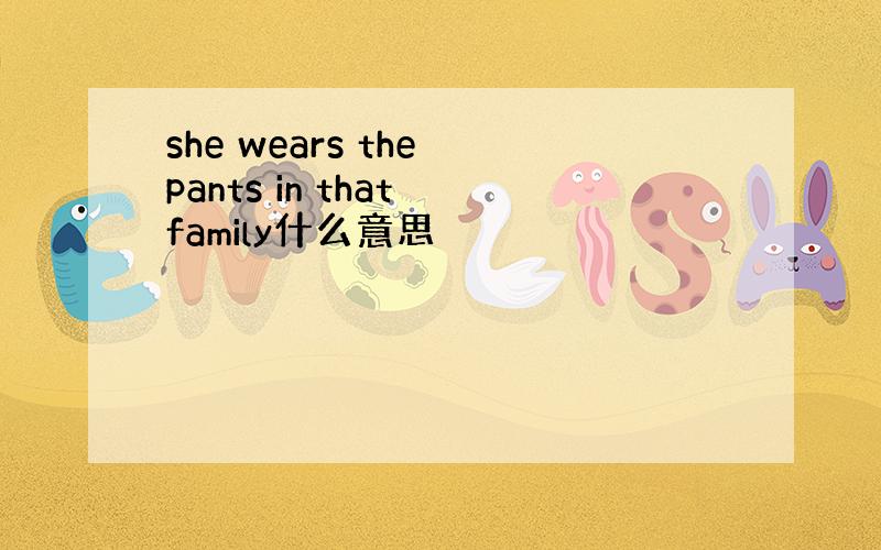 she wears the pants in that family什么意思