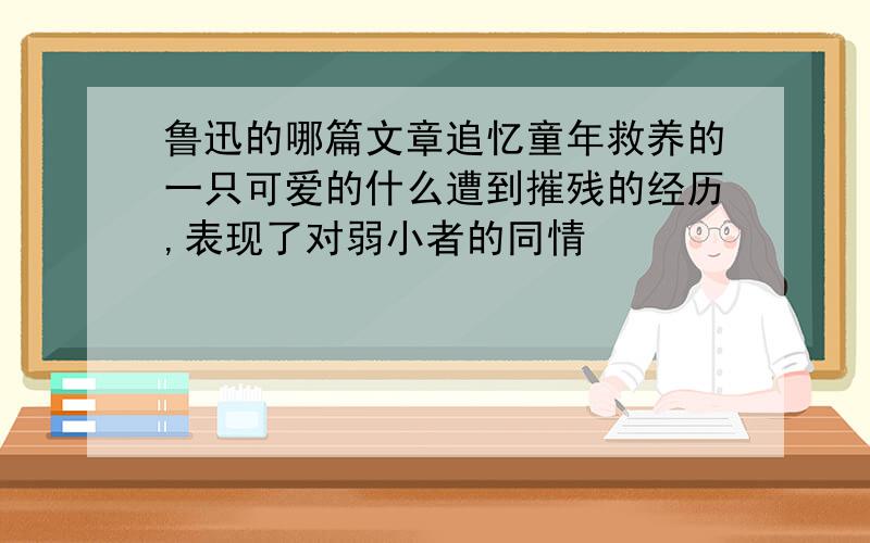 鲁迅的哪篇文章追忆童年救养的一只可爱的什么遭到摧残的经历,表现了对弱小者的同情