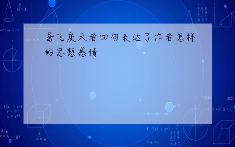 鸢飞戾天者四句表达了作者怎样的思想感情