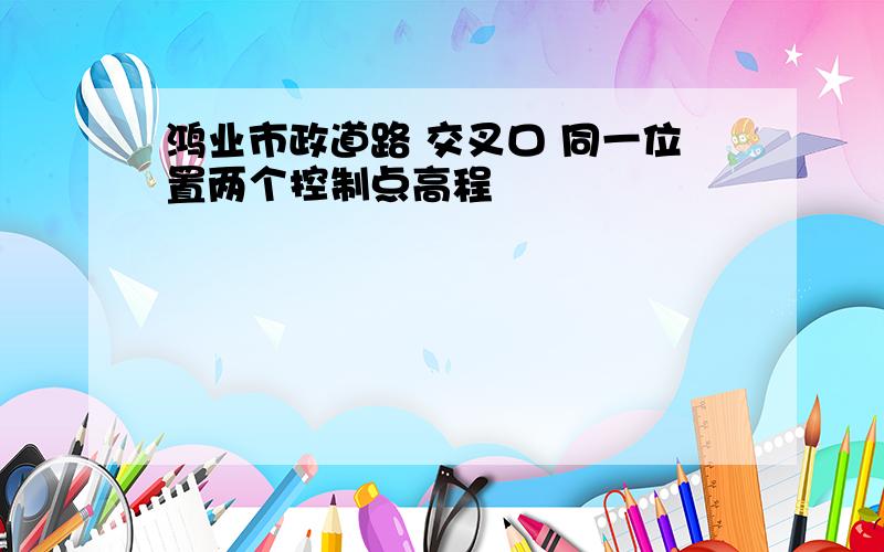 鸿业市政道路 交叉口 同一位置两个控制点高程