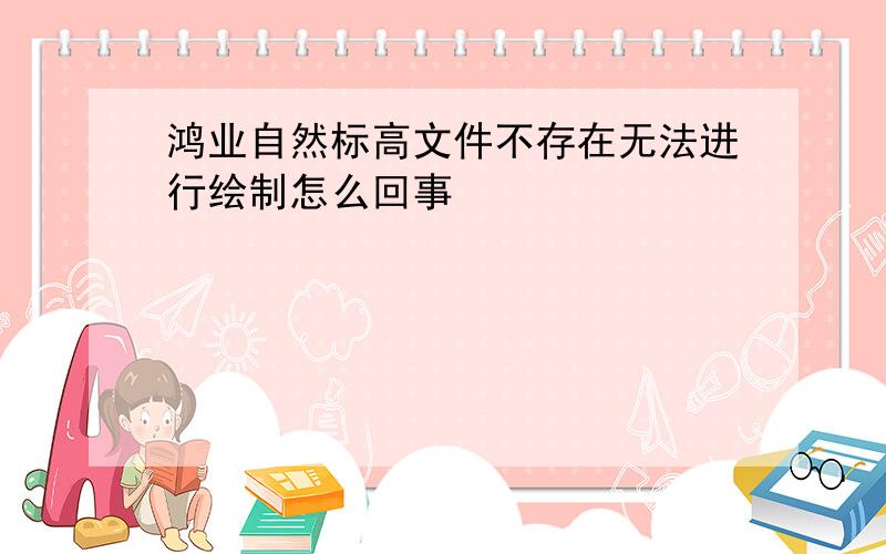 鸿业自然标高文件不存在无法进行绘制怎么回事