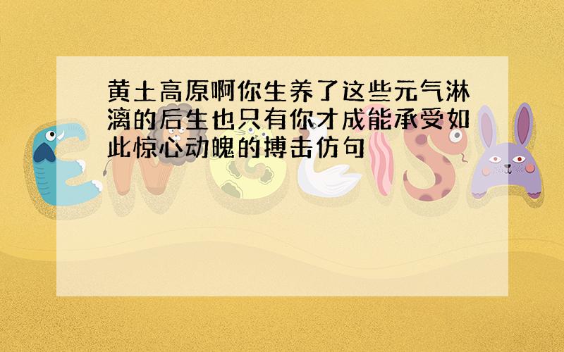 黄土高原啊你生养了这些元气淋漓的后生也只有你才成能承受如此惊心动魄的搏击仿句