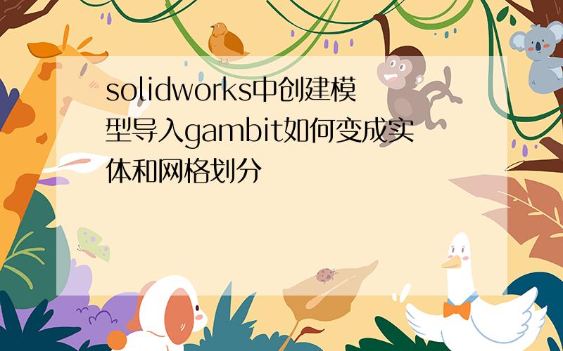 solidworks中创建模型导入gambit如何变成实体和网格划分