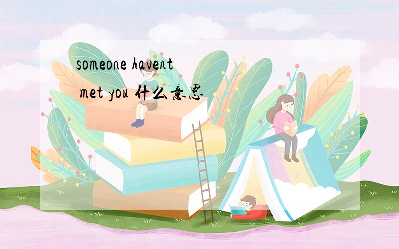 someone havent met you 什么意思