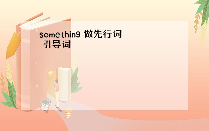 something 做先行词 引导词