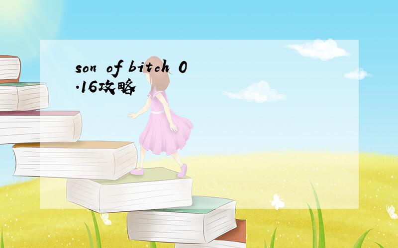 son of bitch 0.16攻略