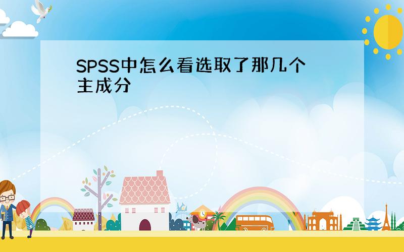 SPSS中怎么看选取了那几个主成分