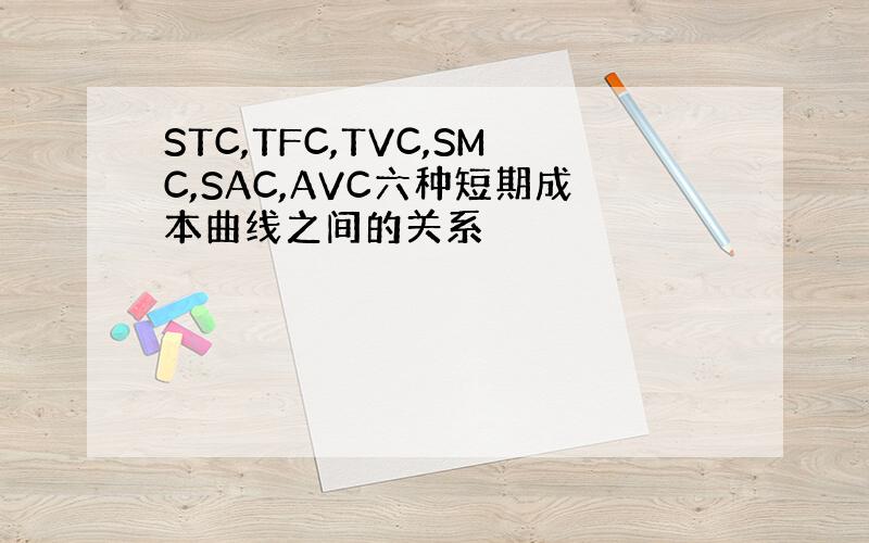 STC,TFC,TVC,SMC,SAC,AVC六种短期成本曲线之间的关系