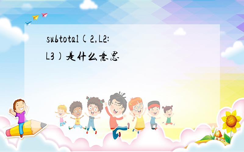 subtotal(2,L2:L3)是什么意思